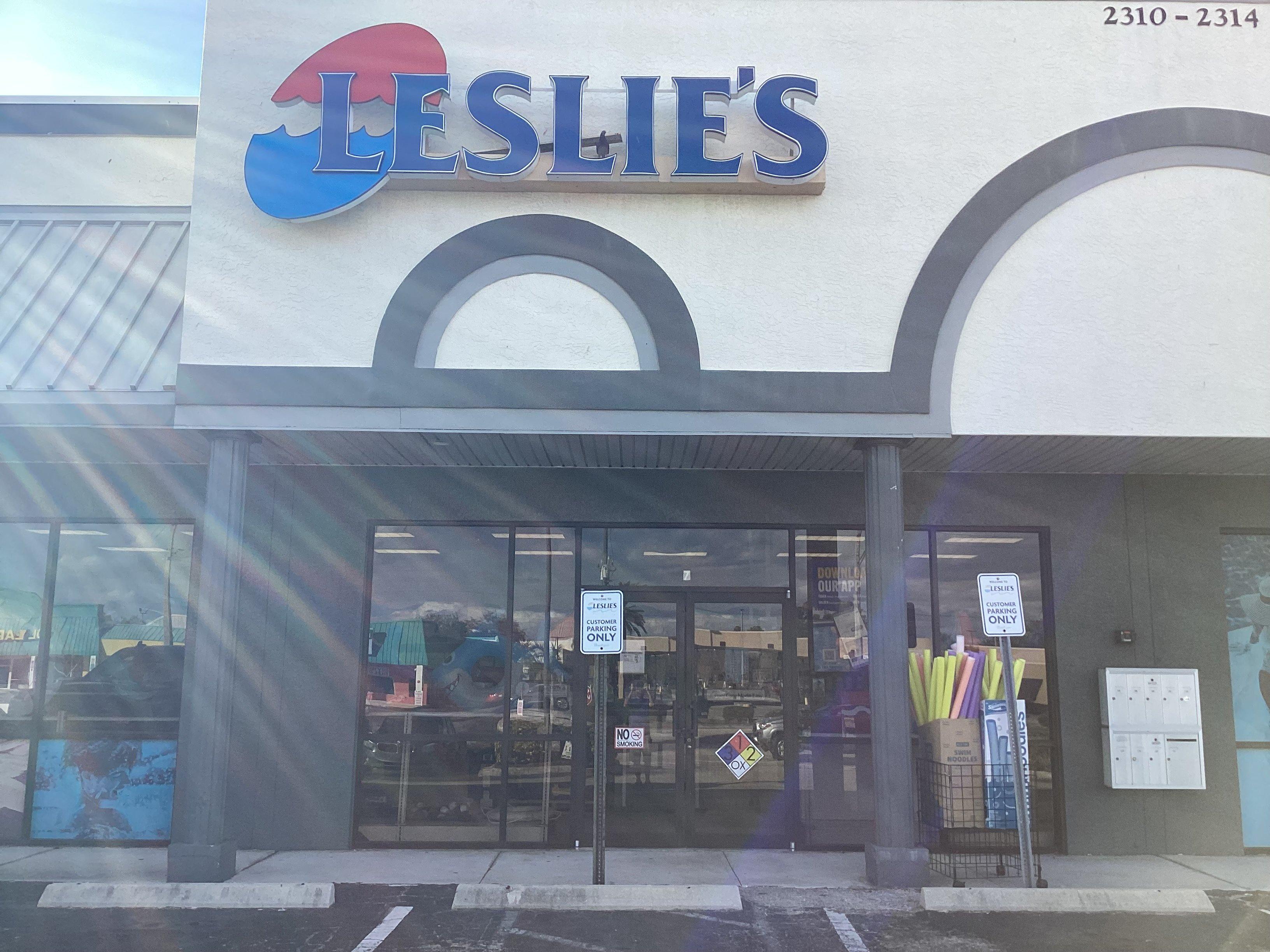 an image of a Leslie's storefront