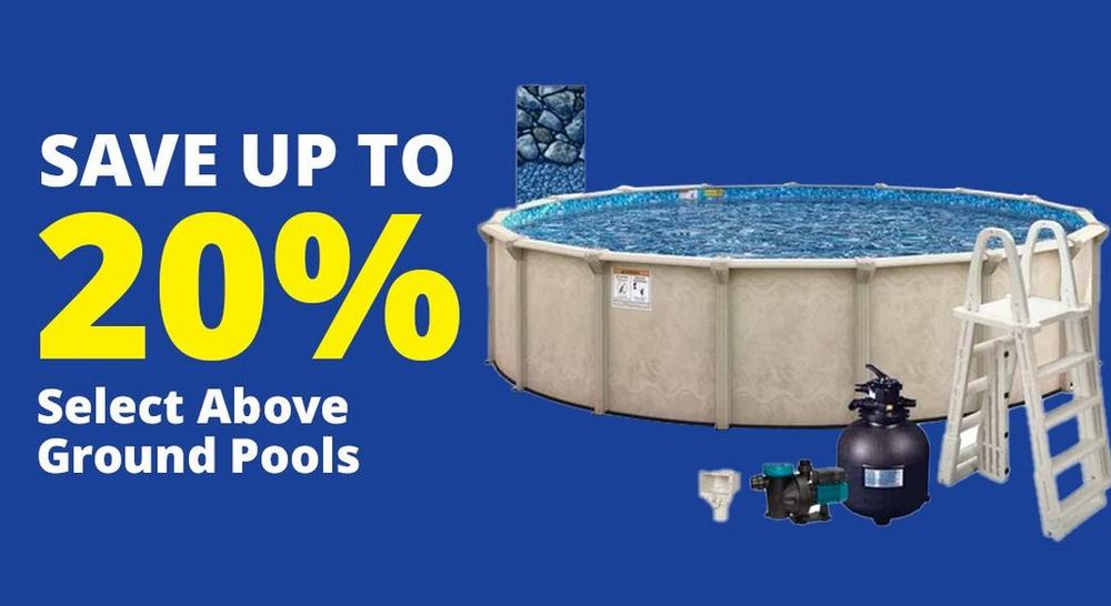 An image advertising Select Above Ground Pools