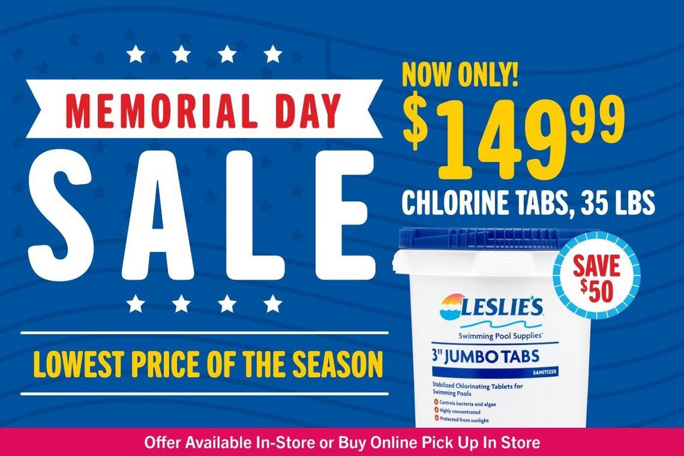 35 lb chlorine tabs only $149.99 when you buy online and pick up in store