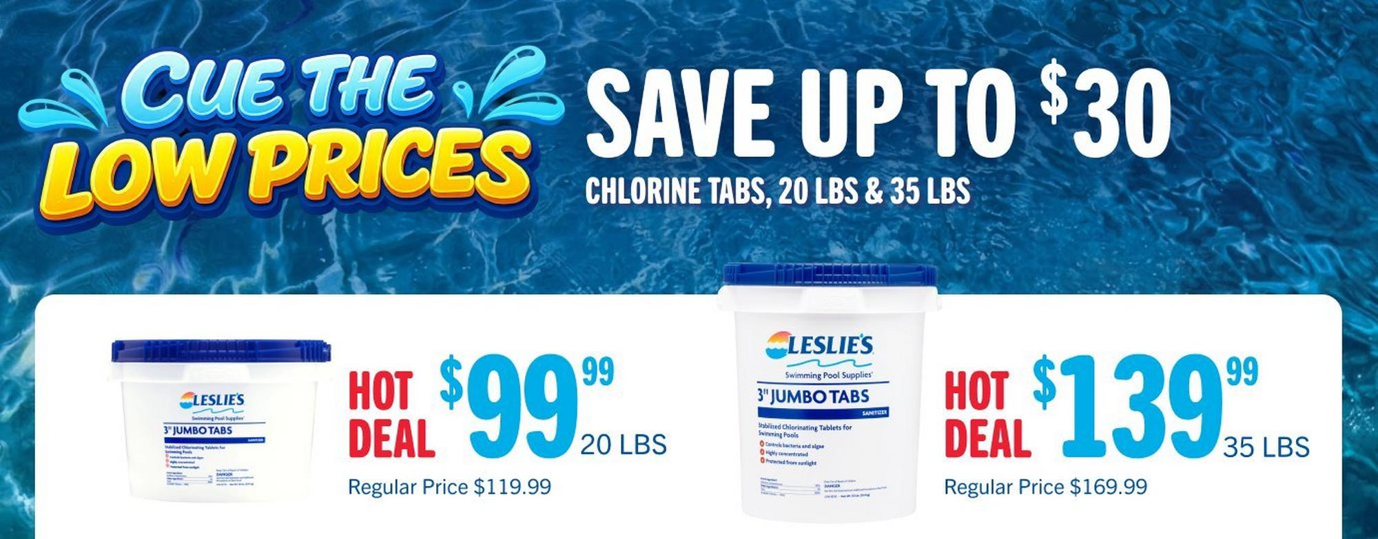 Save $30 on 35 lbs chlorine tabs