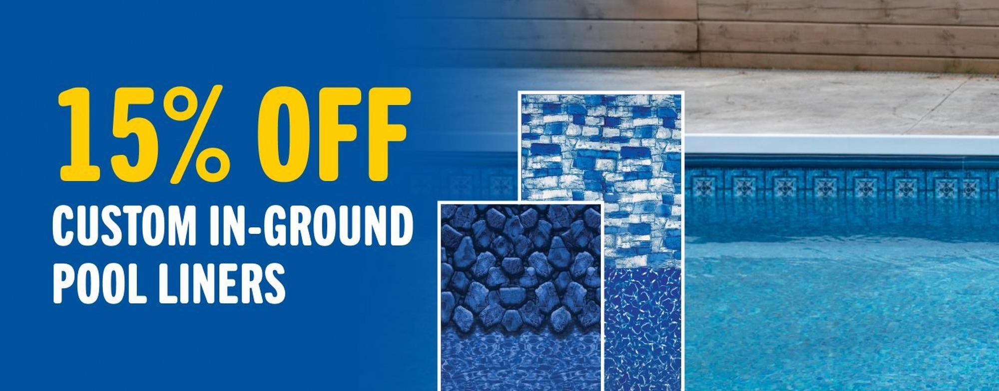 15% off custom inground pool liners
