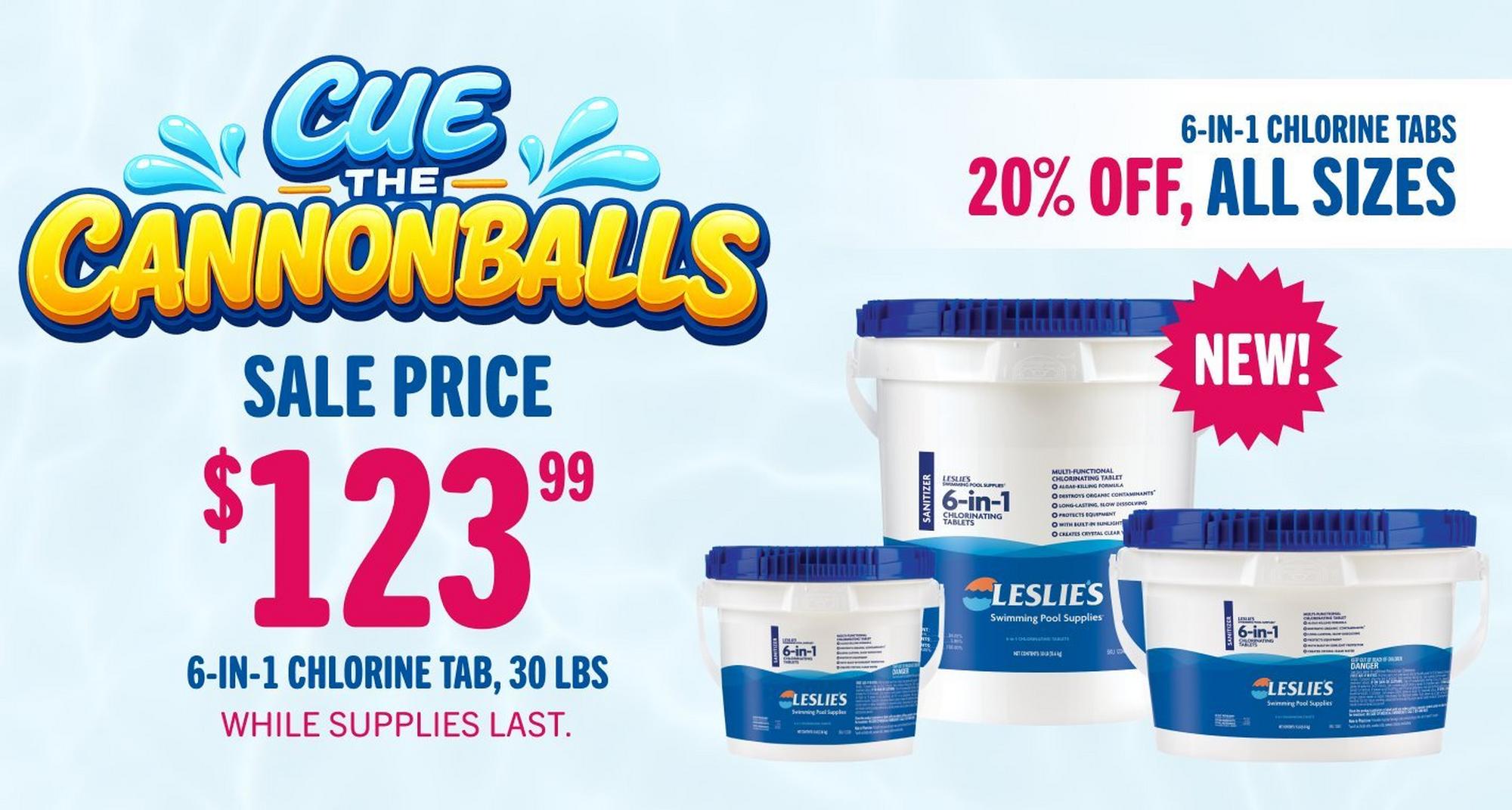 20% off 6-in-1 chlorine tabs
