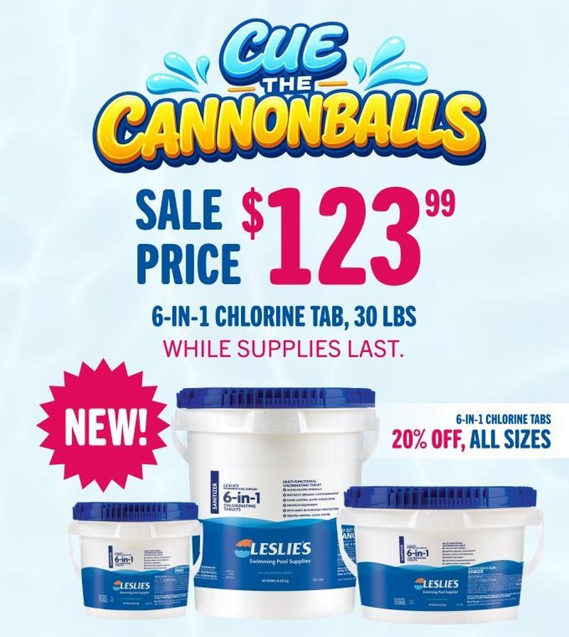 20% off 6-in-1 chlorine tabs