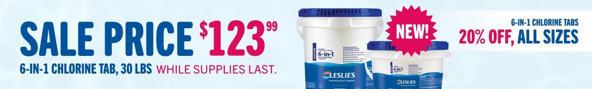20% off 6-in-1 chlorine tabs