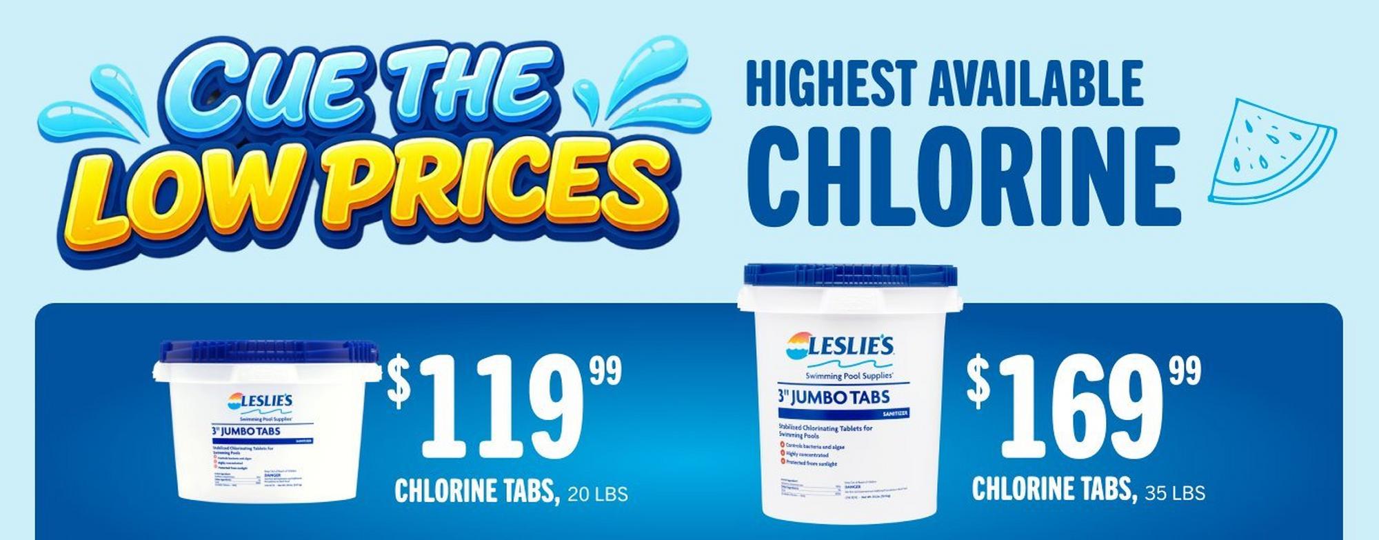Chlorine Tabs $169.99 35 lbs