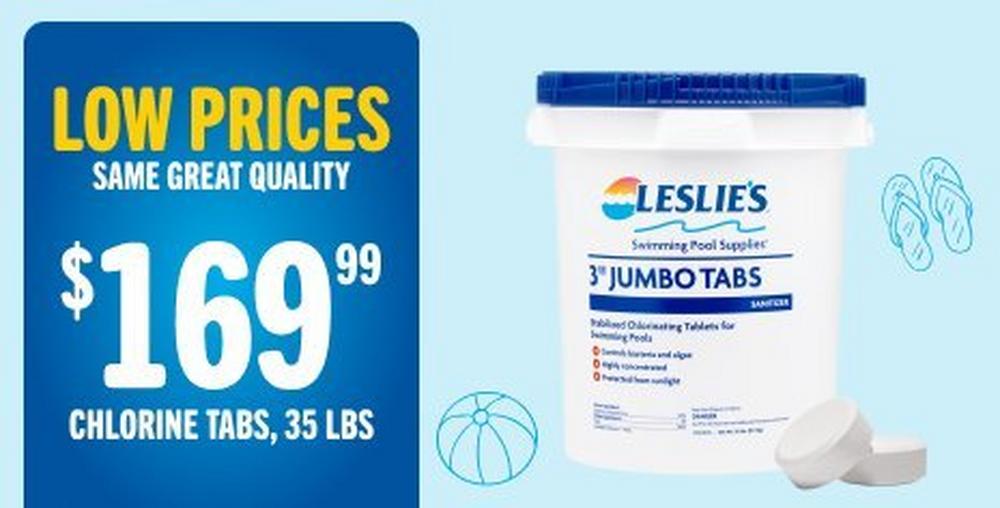 Chlorine Tabs $169.99 35 lbs