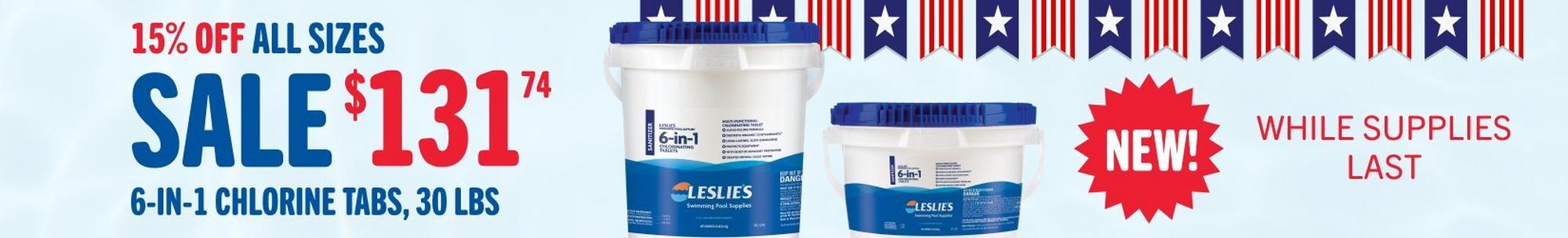 15% off 6-in-1 chlorine tabs