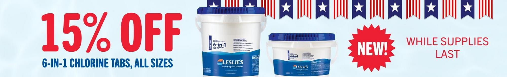 15% off 6-in-1 chlorine tabs