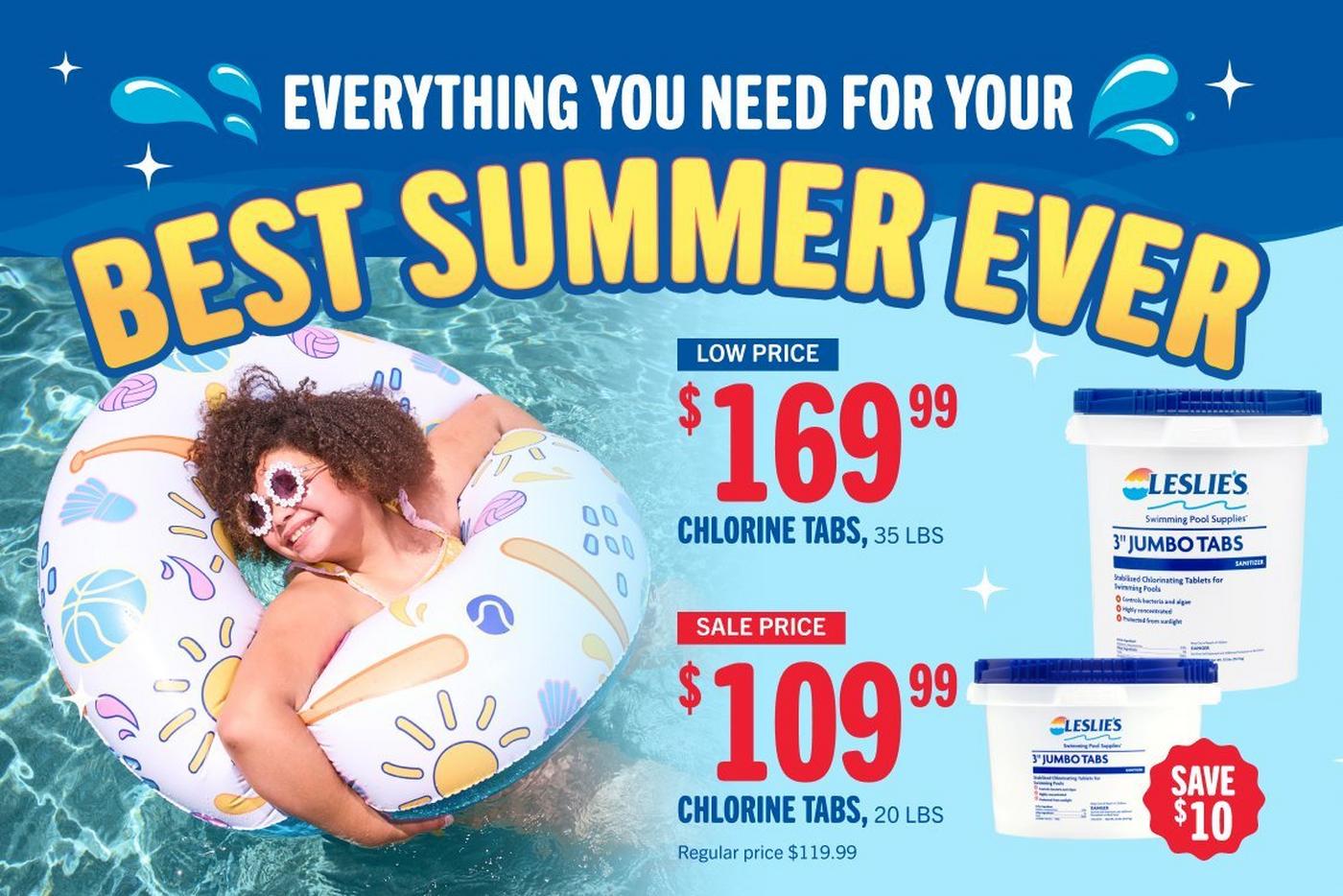 $109.99, chlorine tabs, 20 lbs