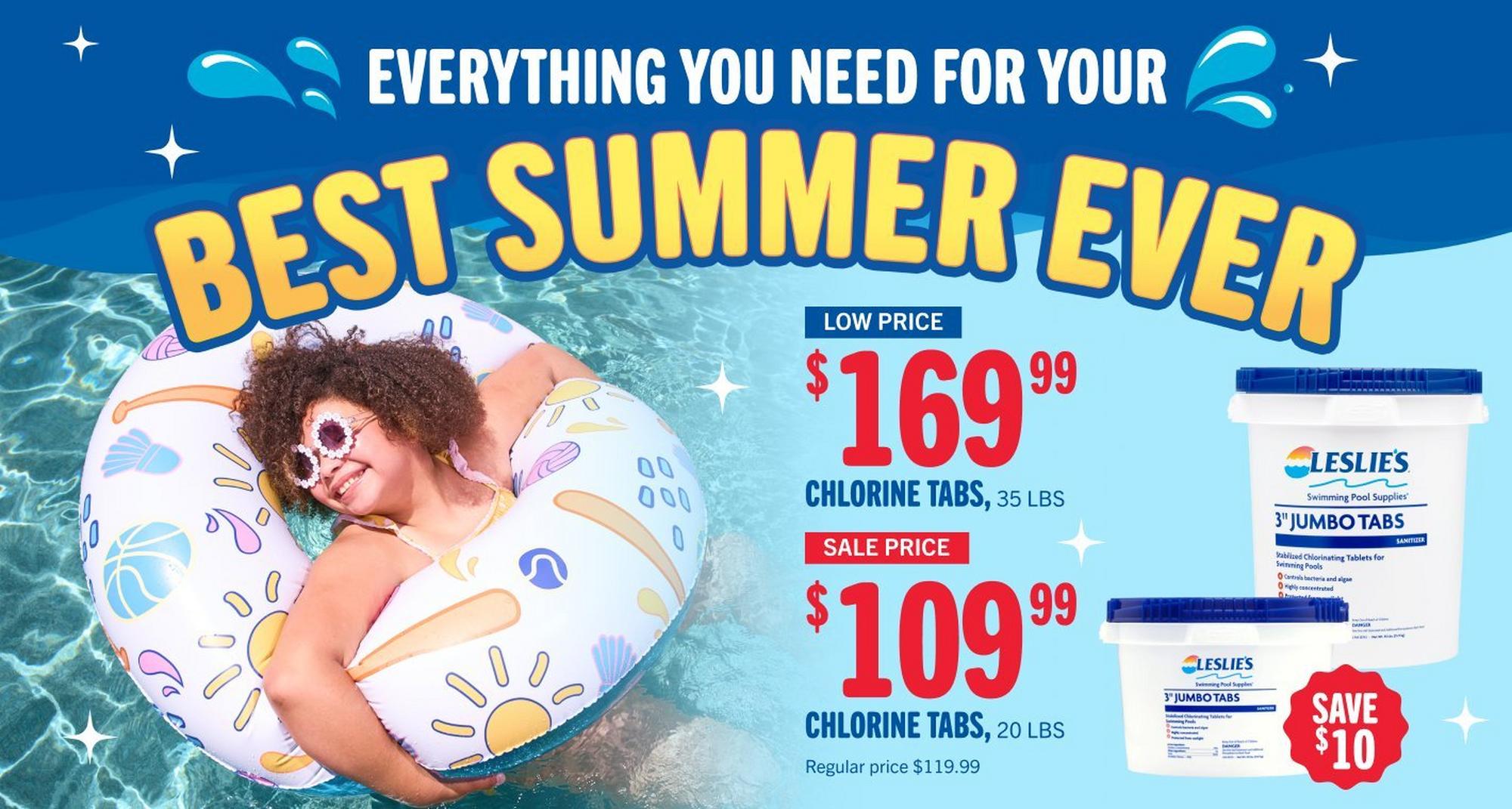 $109.99, chlorine tabs, 20 lbs