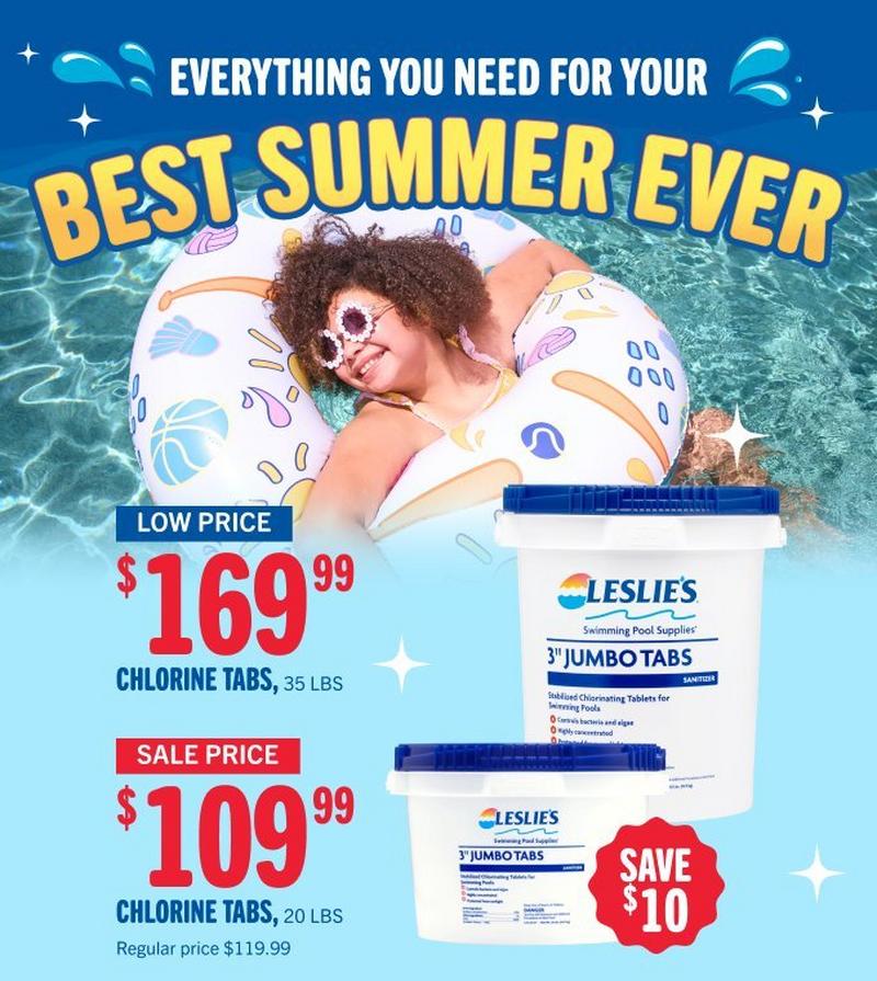 $109.99, chlorine tabs, 20 lbs
