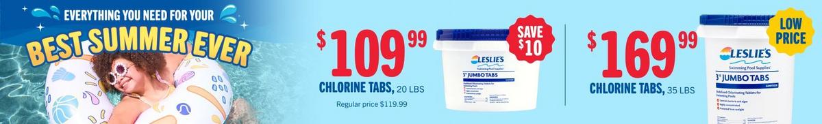 $109.99, chlorine tabs, 20 lbs