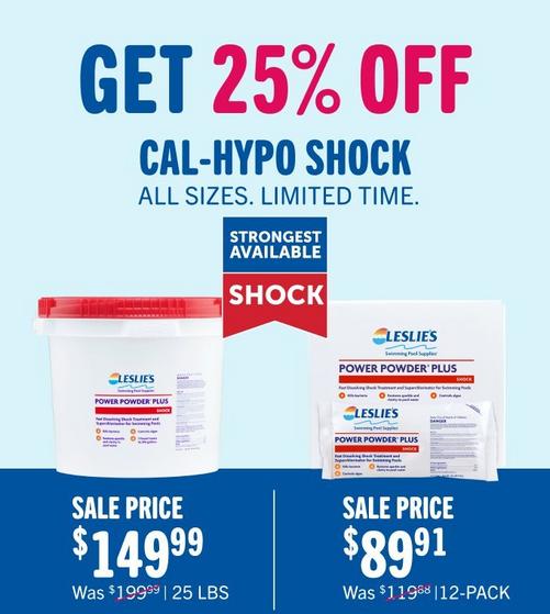 25% off of cal hypo shock