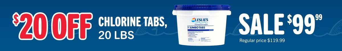 $99.99, chlorine tabs, 20 lbs