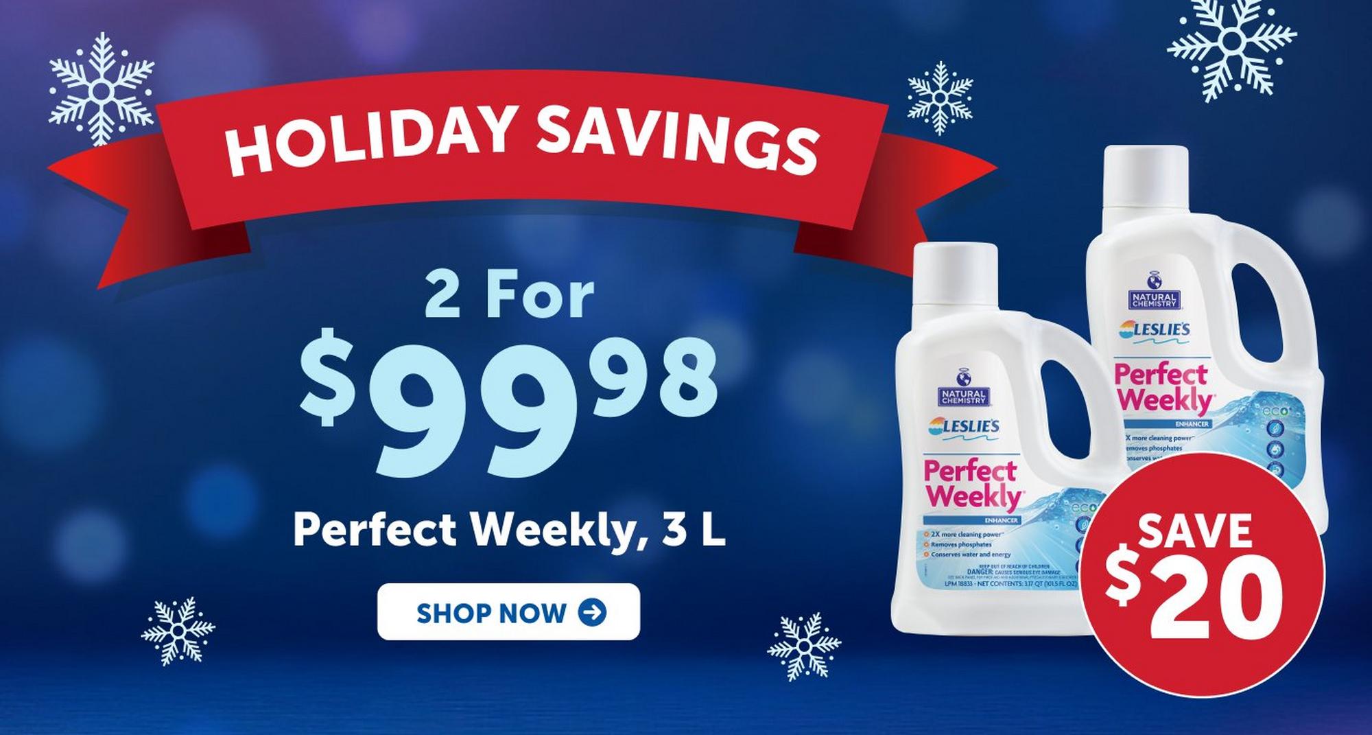 An advertisement for 2 for $99.98 Perfect Weekly