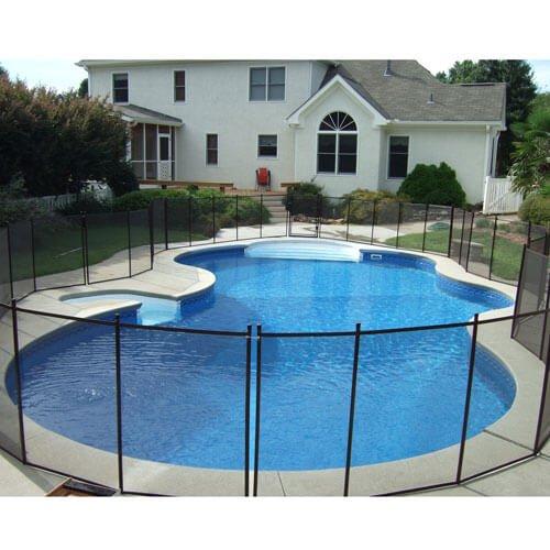 Premium 4 x 15 In Ground Pool Fence Beige/Bronze