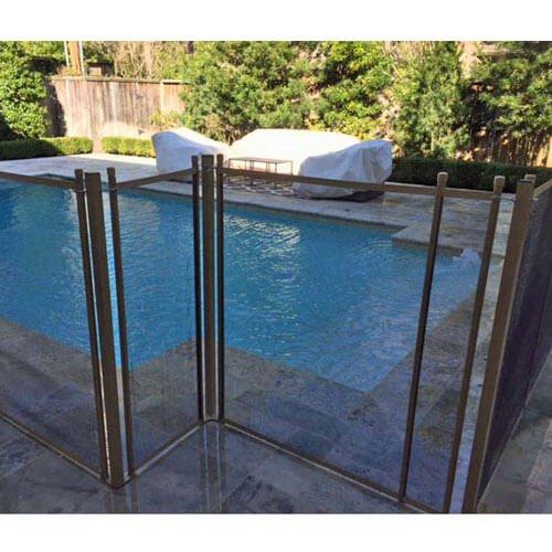 Premium 4 x 15 In Ground Pool Fence Beige/Bronze