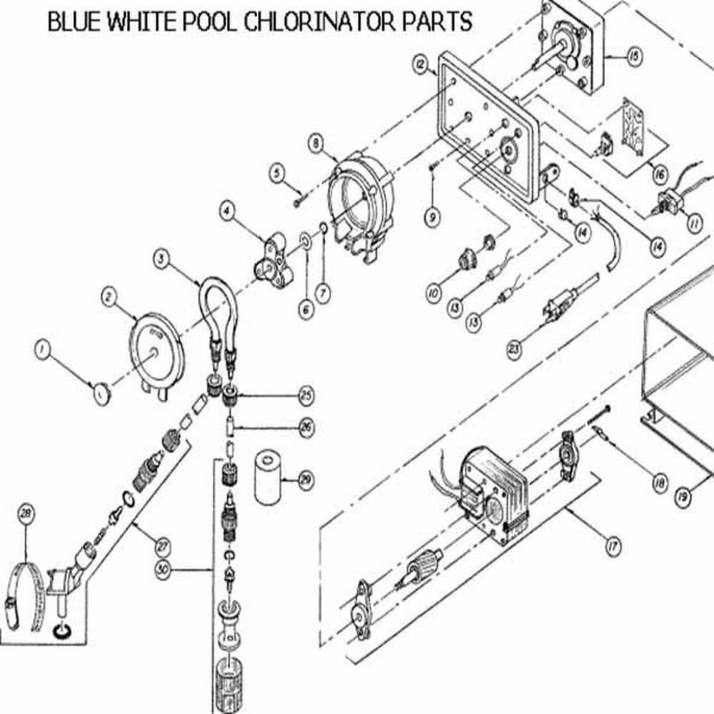 Blue-White Flexflo A-100 Series Model 130-6 Pool Chlorinator Parts image