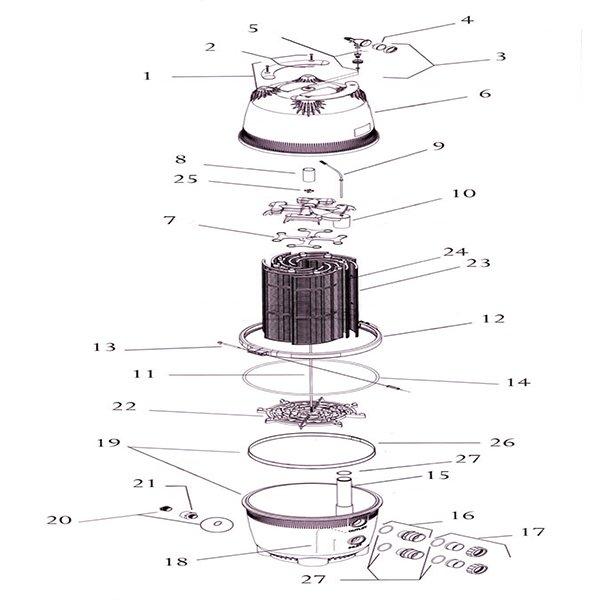 Parts For The Jandy Jandy Del Filter Parts - Jandy Del 48-60 De Filter ...