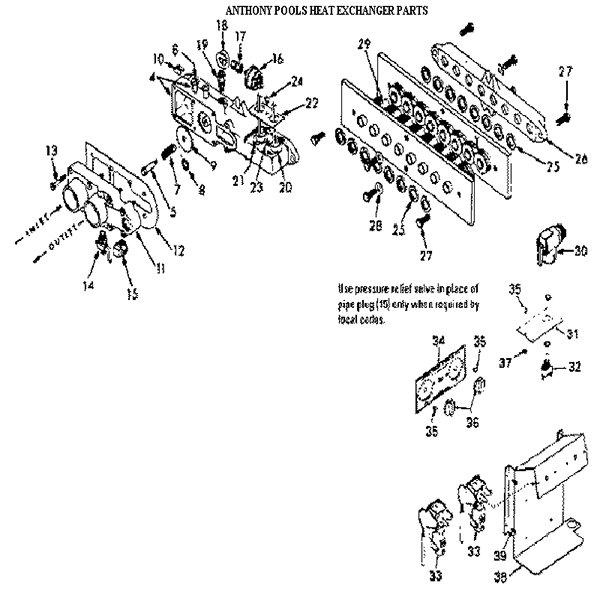 Anthony Pools Heat Exchanger Assembly parts