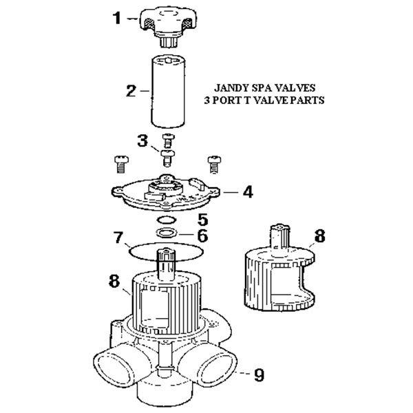 3-Port "T" Space Saver Spa Valve,&reg; 3656