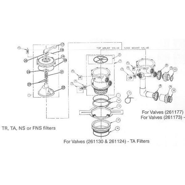 Pentair 1 1/2" Top Mount / Side Mount Valve Parts