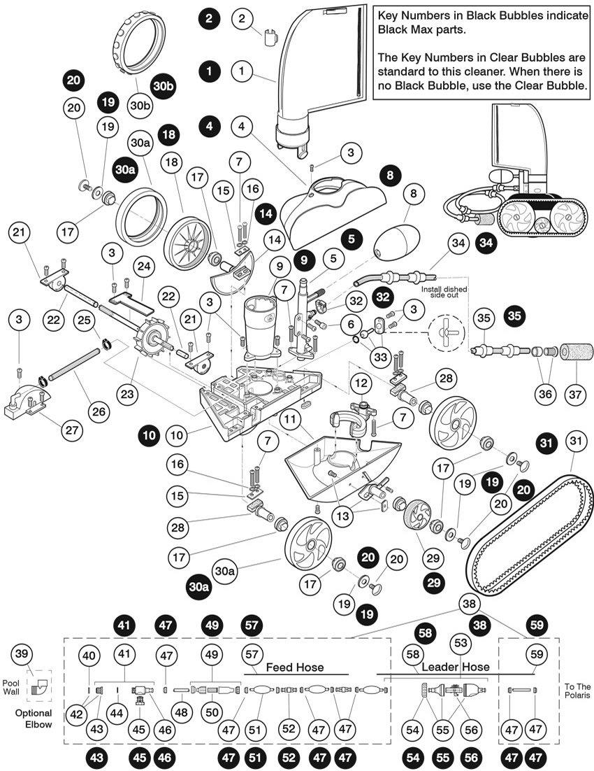 Polaris 280 TankTrax & Black Max Pool Cleaner Parts