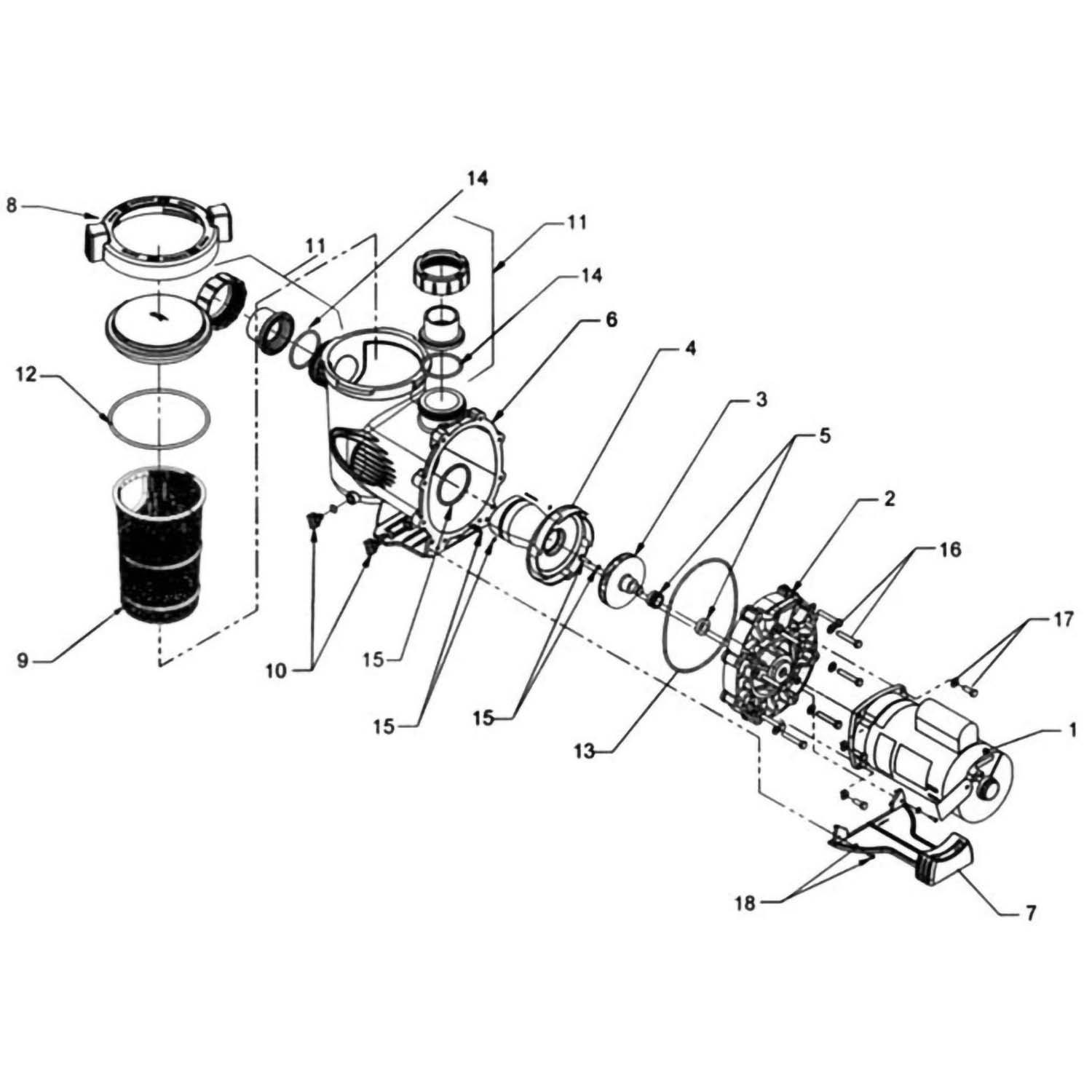 Jandy SHPF Full-Rated & SHPM Up-Rated Stealth Pool Pump Parts