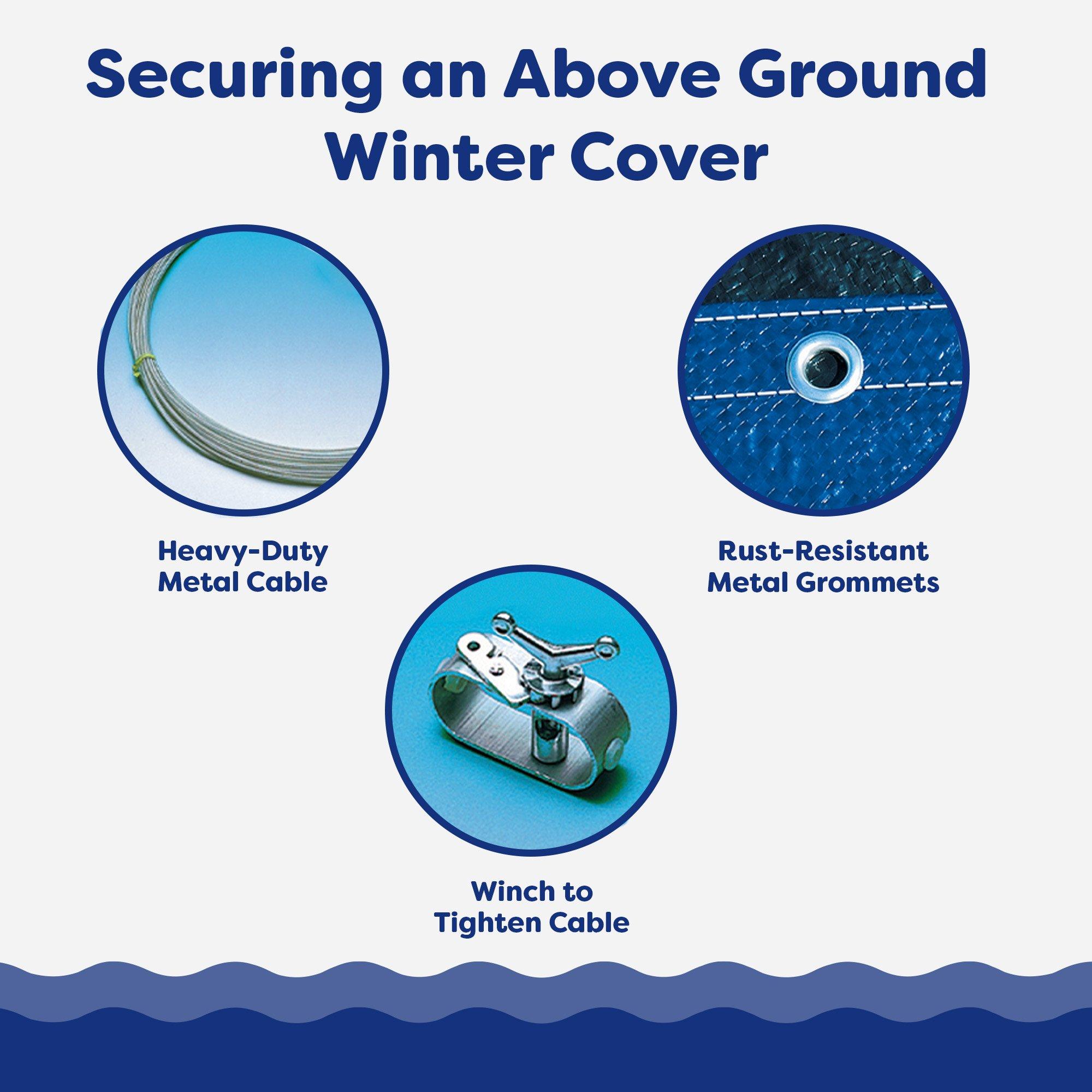 Round Economy Above Ground Winter Pool Cover 8 Year Warranty Blue