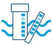 An icon representing pool water test strips