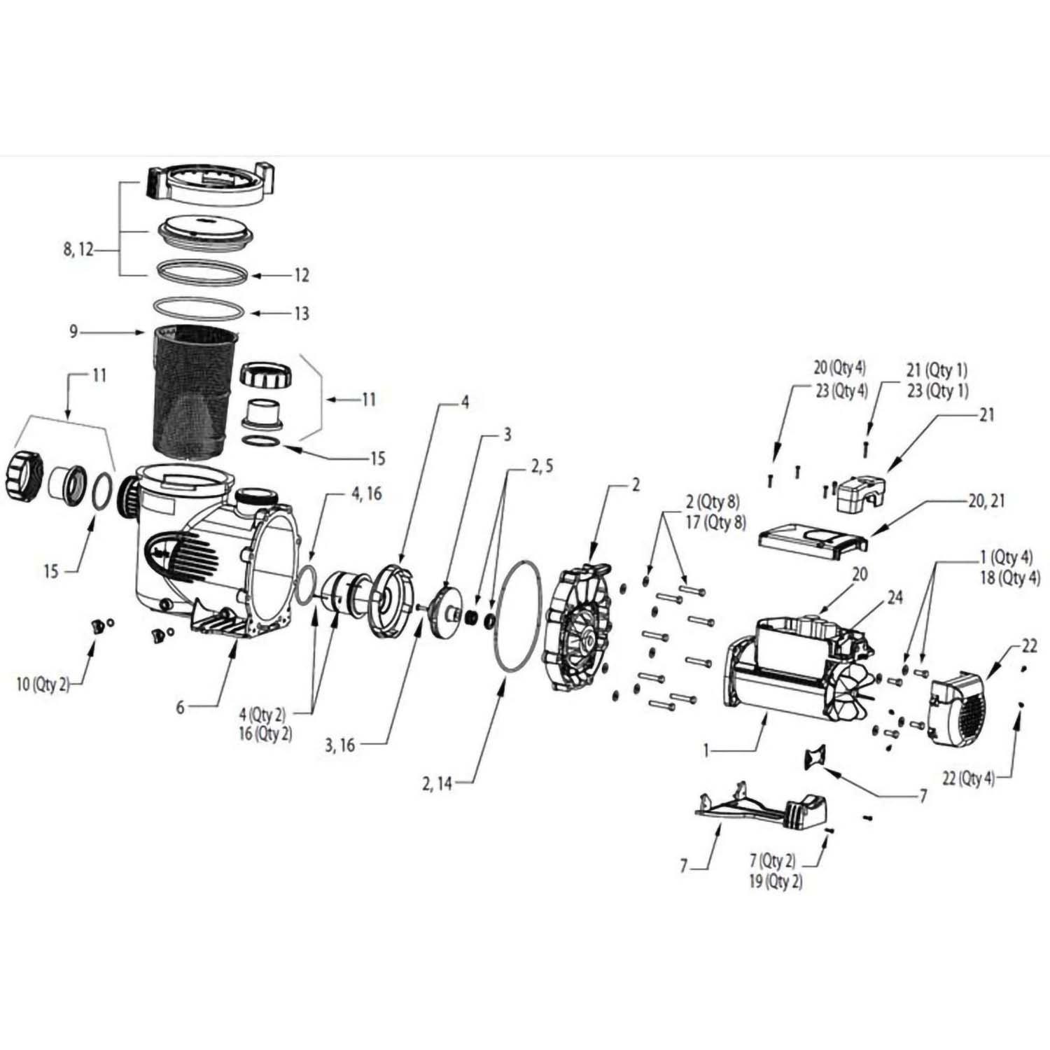 Jandy JEP ePump Series Pool Pump Parts