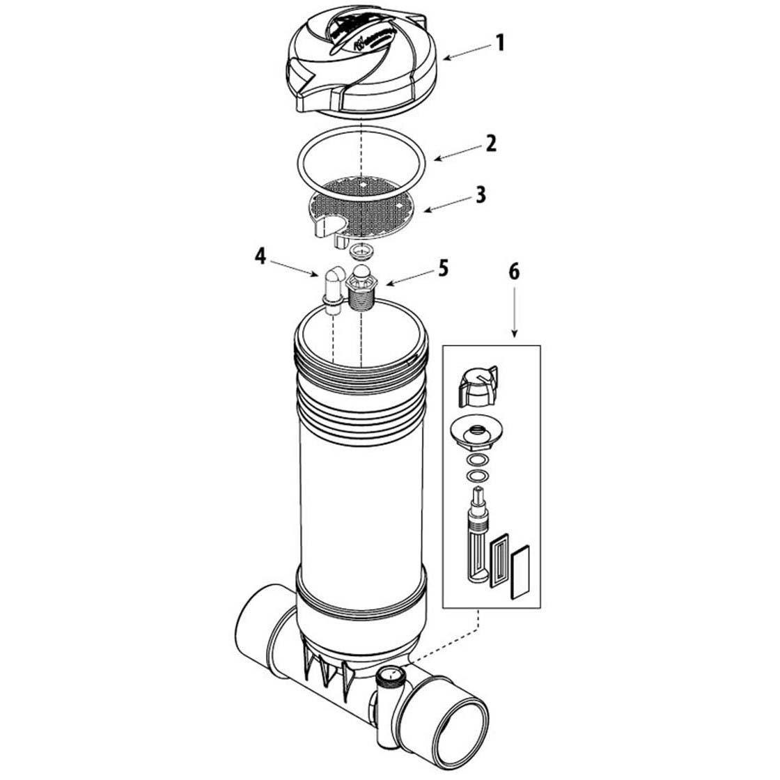 Waterway In-Line Chlorinator Parts 2002-2007