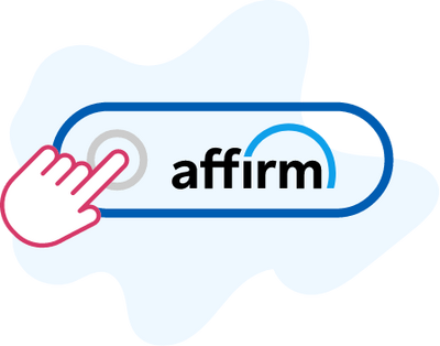 icongraphy of a finger selecting the affirm option during checkout