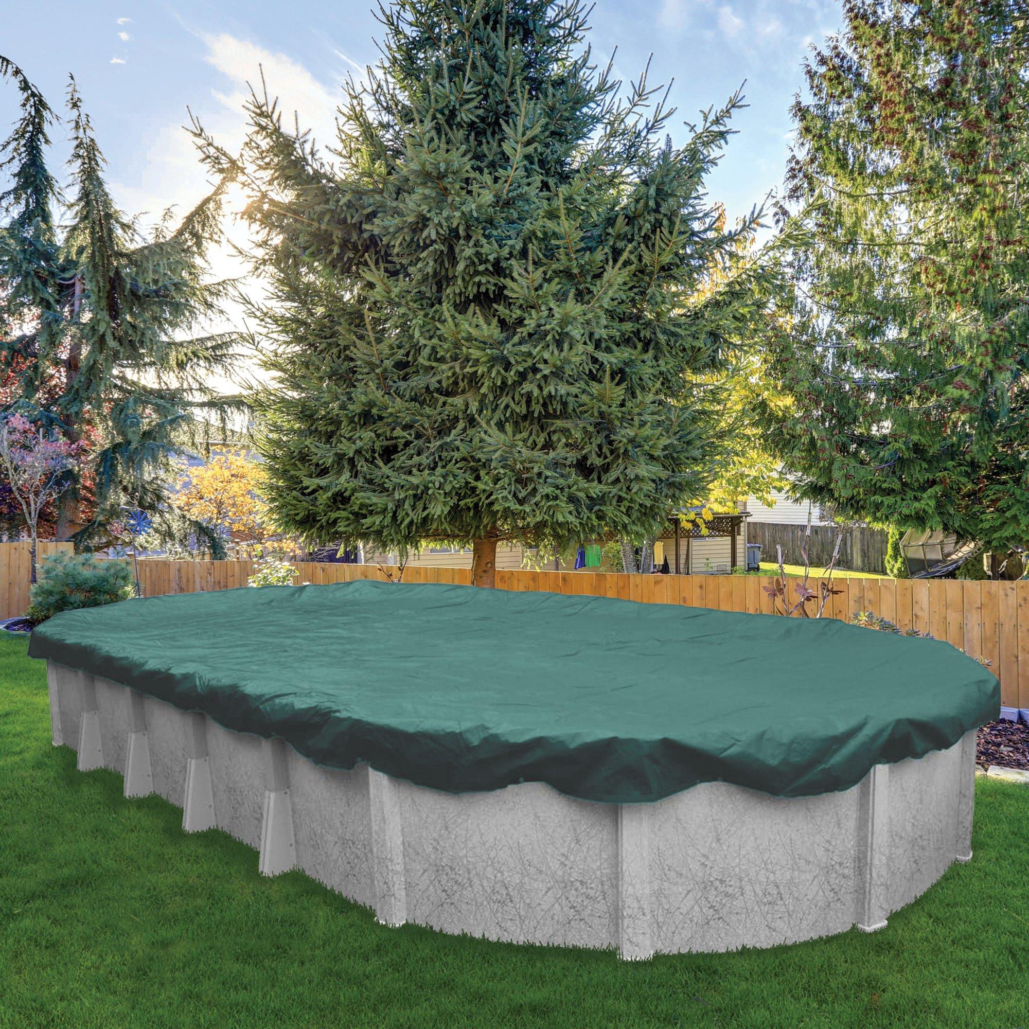 Midwest Canvas  18 x 33 Oval Winter Pool Cover 12 Year Warranty Green