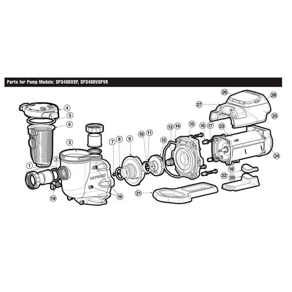 Hayward EcoStar SP3400 Series Pool Pump Parts