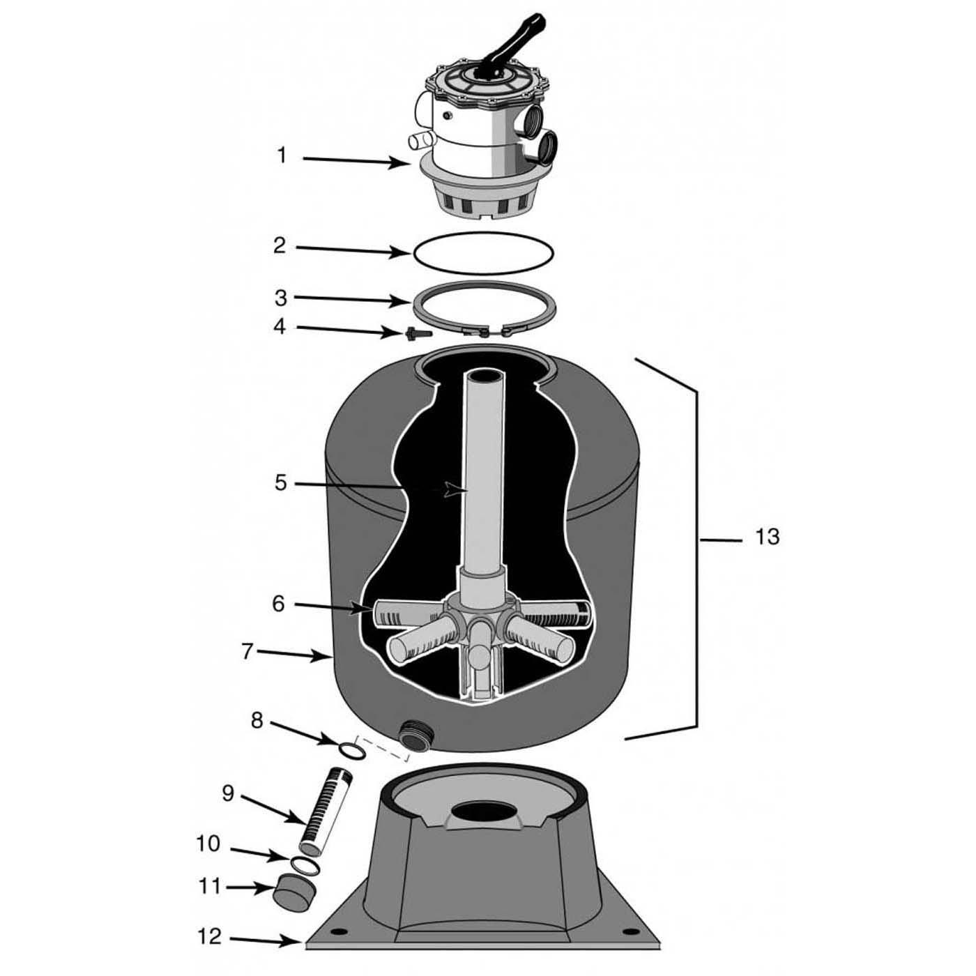 Sta-Rite Cristal-Flo T-300BP-2 Filter Part Schematic