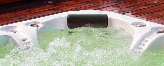 a hot tub with bubbling water