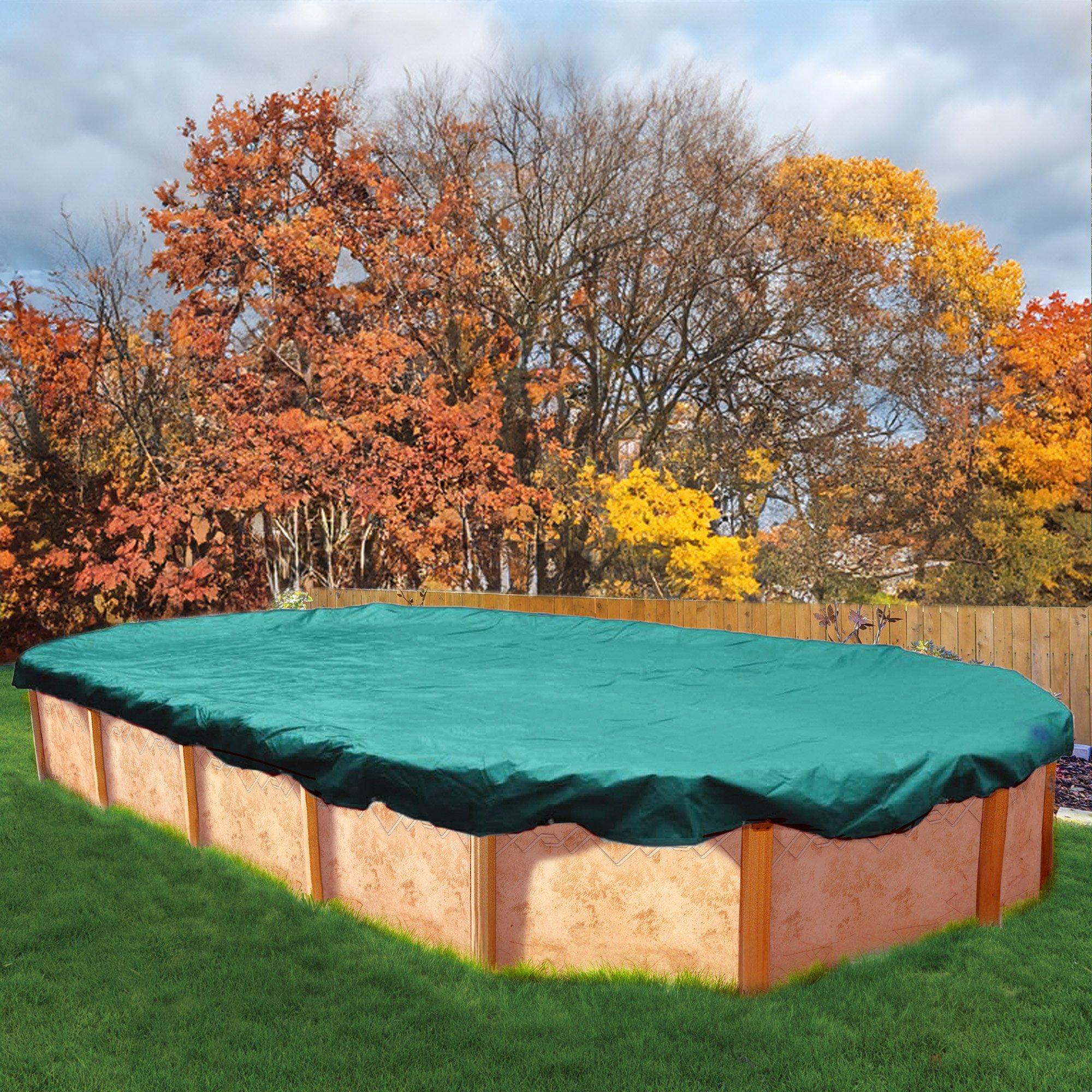 Oval Deluxe Above Ground Winter Pool Cover 12 Year Warranty Green