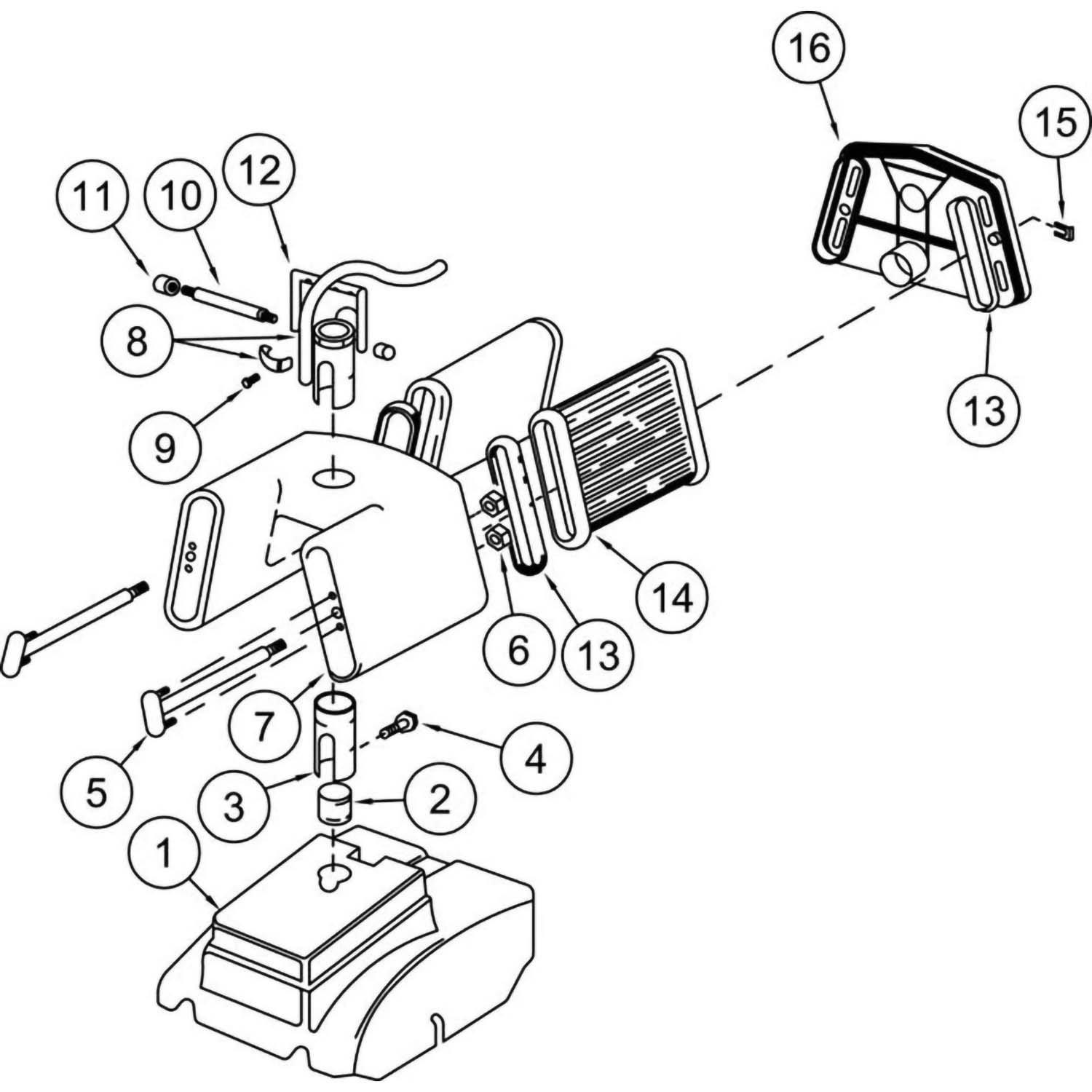 Aqua Vac Mako Shark 2 Hood Filter Assembly Parts