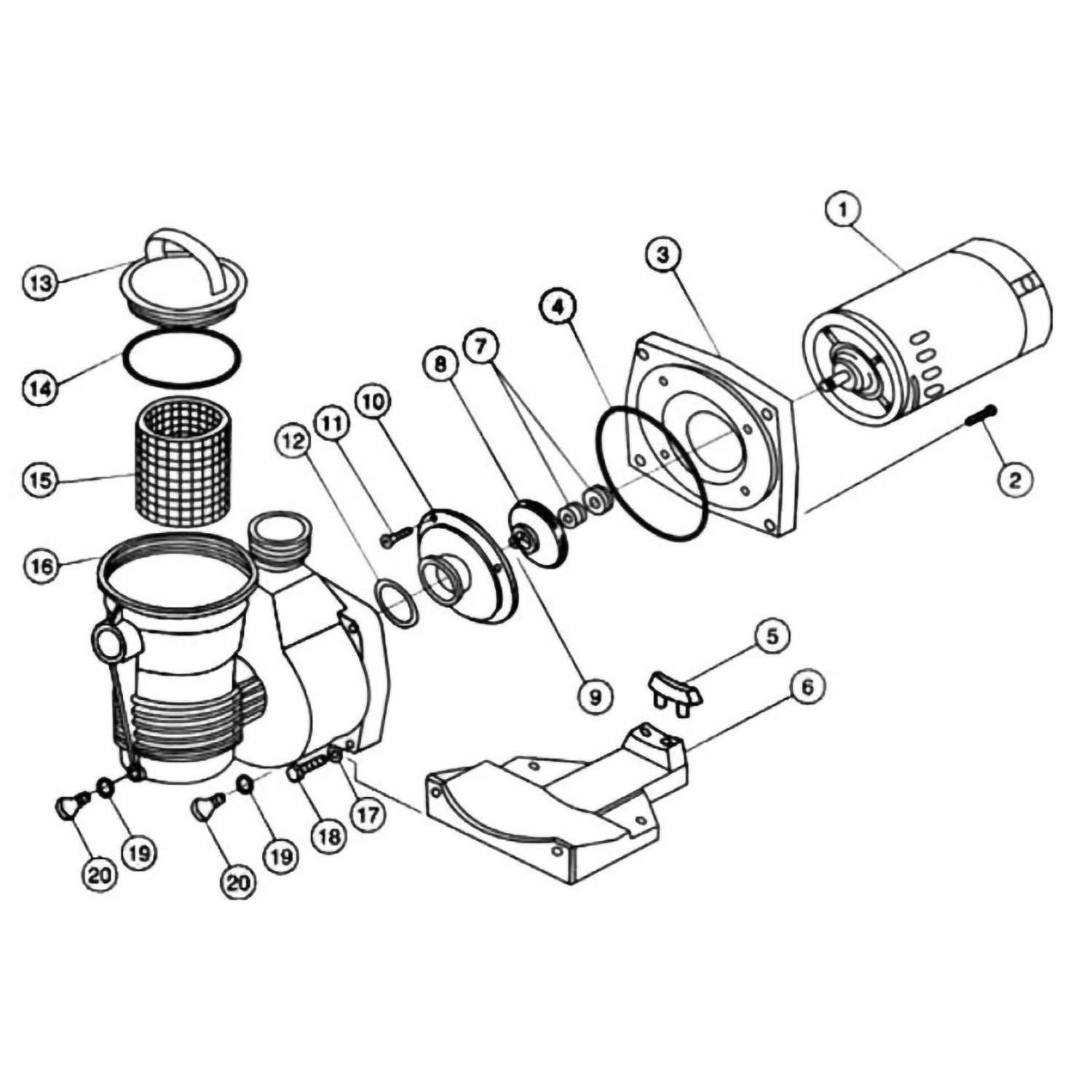 Pentair Pinnacle High Flow Pump Part Schematic