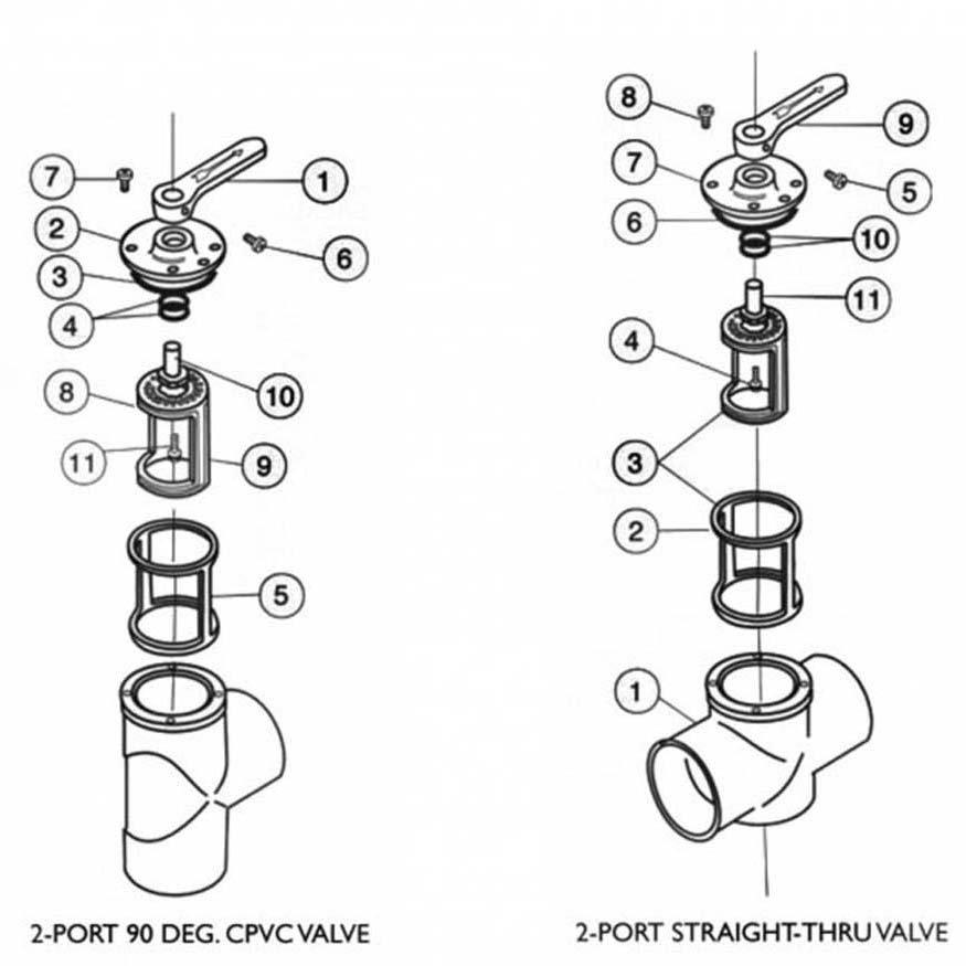 Pentair Ortega Ball & Diverter Valve Parts