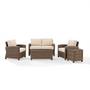 Bradenton 5-Piece Wicker Conversation Set with One Loveseat, Two Arm Chairs, Side Table and Coffee Table