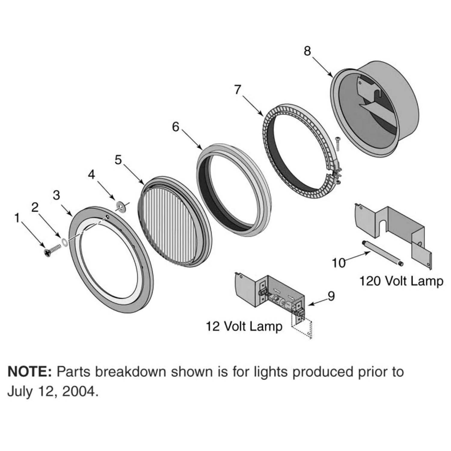 Sta-Rite Sunbrite Grommet Style Light Parts