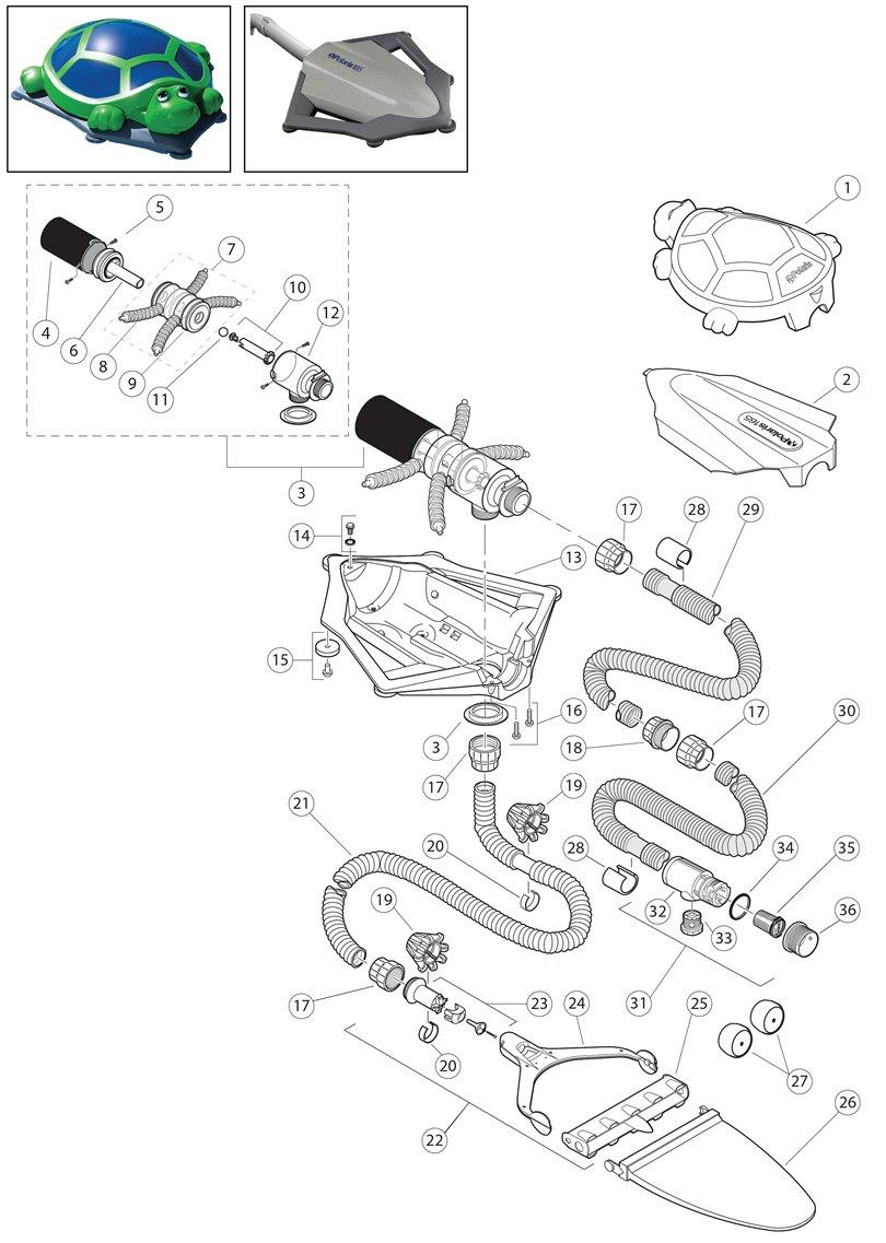 Polaris  165  Super Turtle Cleaner Parts