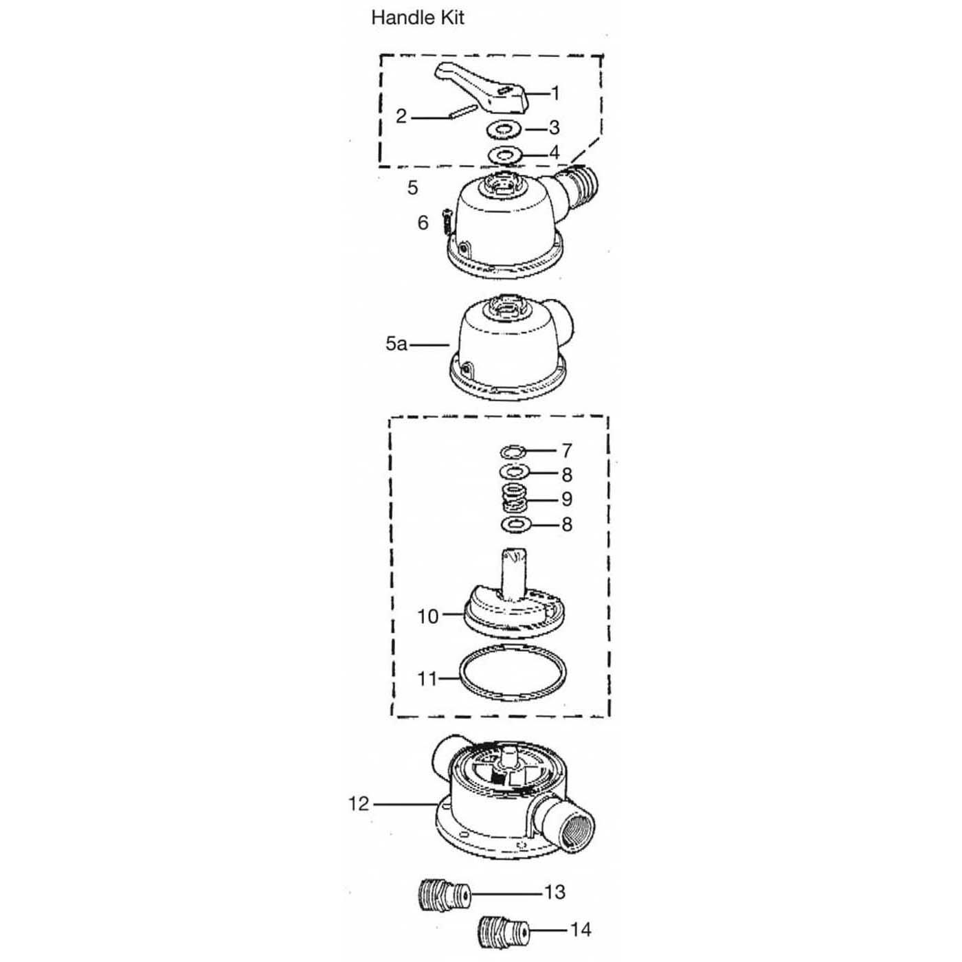 Jacuzzi Multiport Backwash Valve DV-4 Dial Valves Parts Breakdown