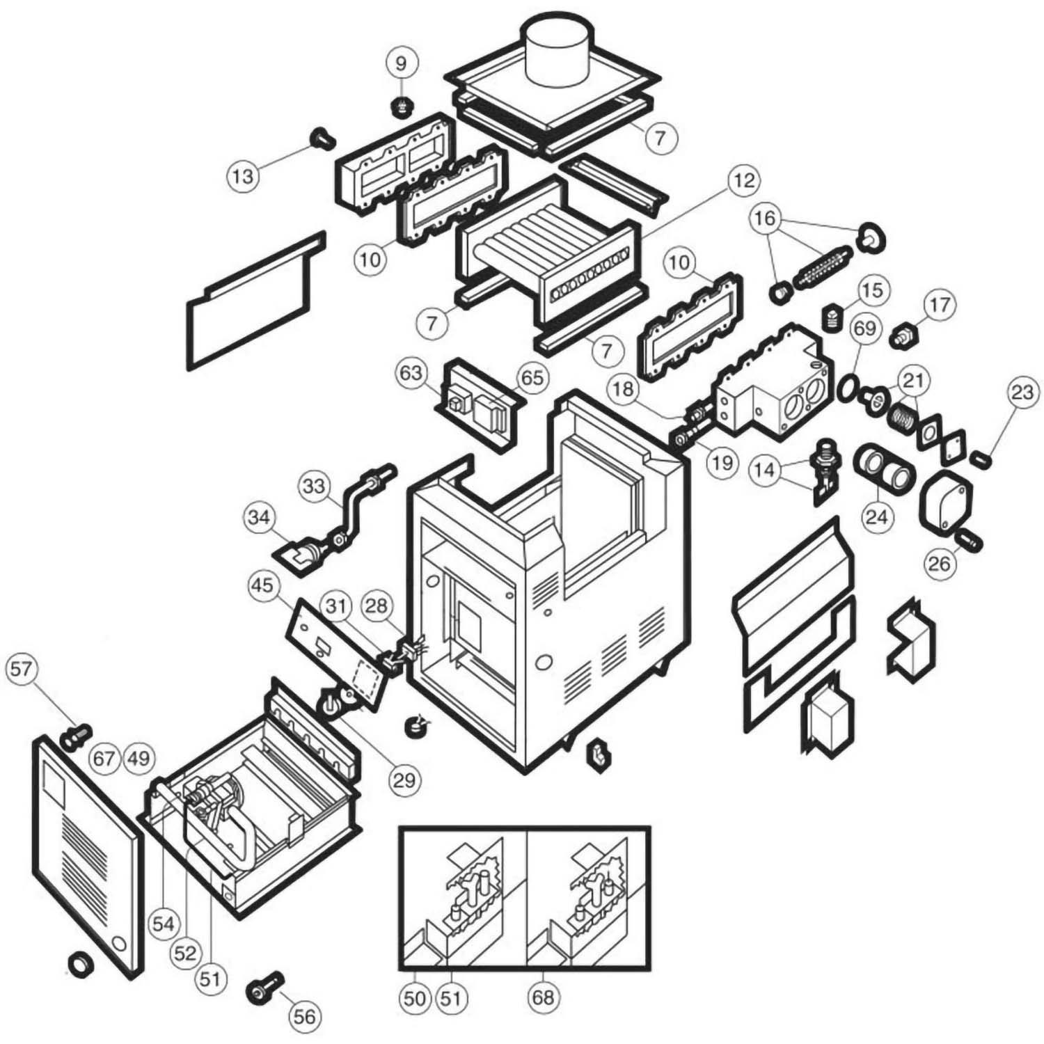 Hayward Heater Heatmaster HM2 Models 150-400 Heater Part Schematic