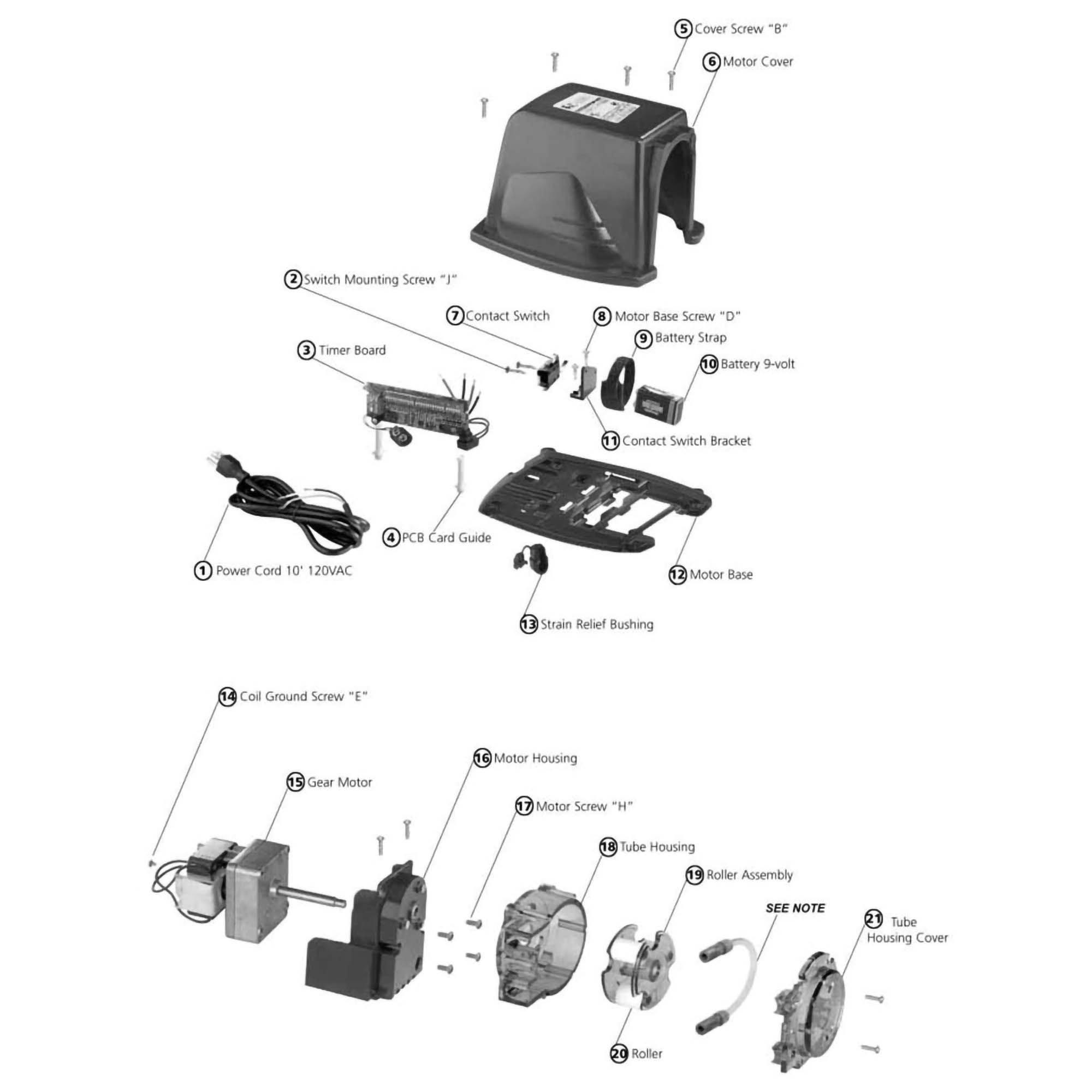 Stenner BDF Series Part Schematic