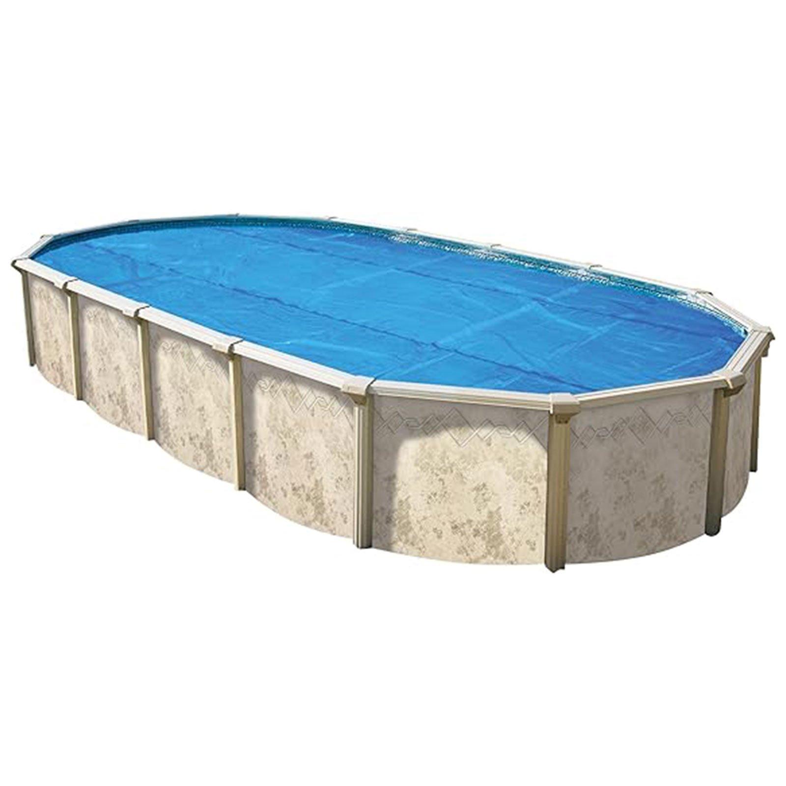 Premium 18 x 33 Oval Blue Solar Pool Cover, 12 Mil