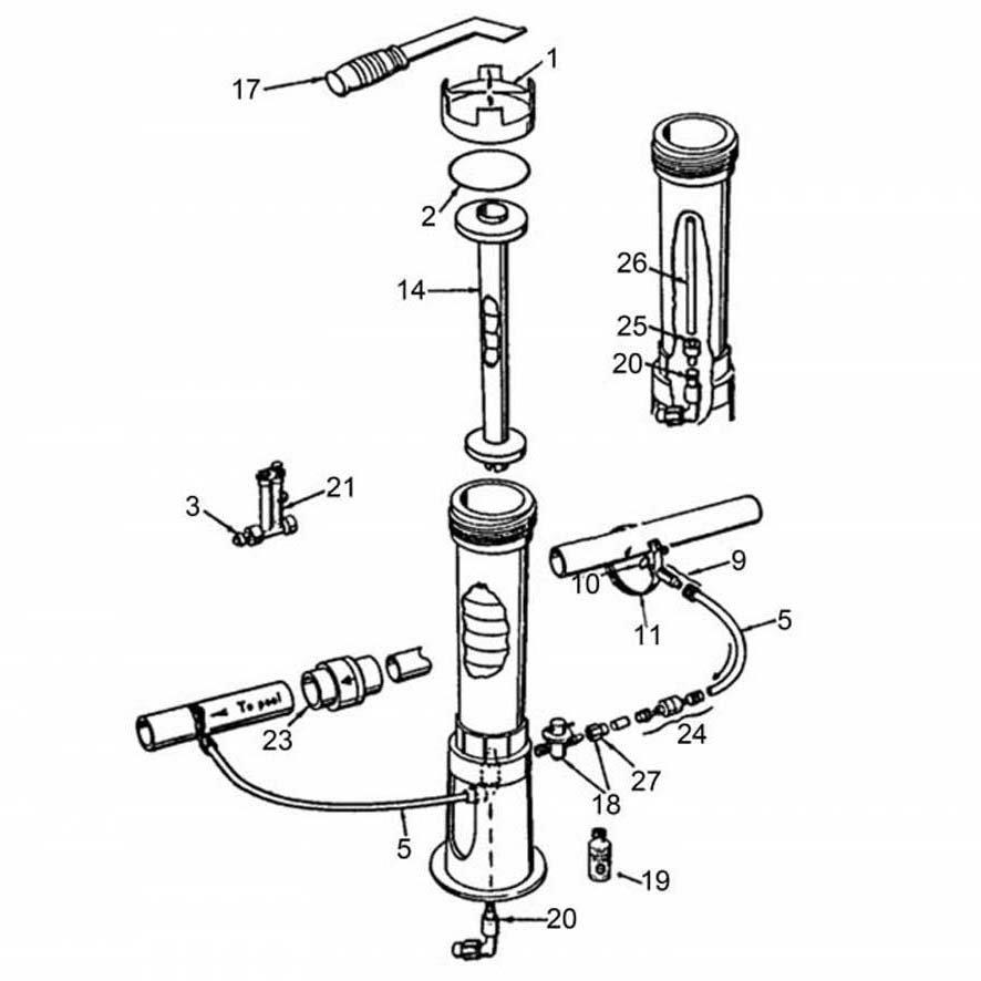 Pentair Rainbow Model 300, 302, 300-19, 300-29 Off-line Automatic Chemical Feeder Parts