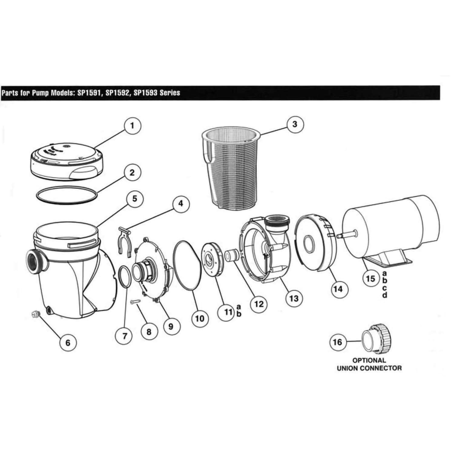 Power-Flo Matrix Series SP1590 Above Ground Pool Pump Parts